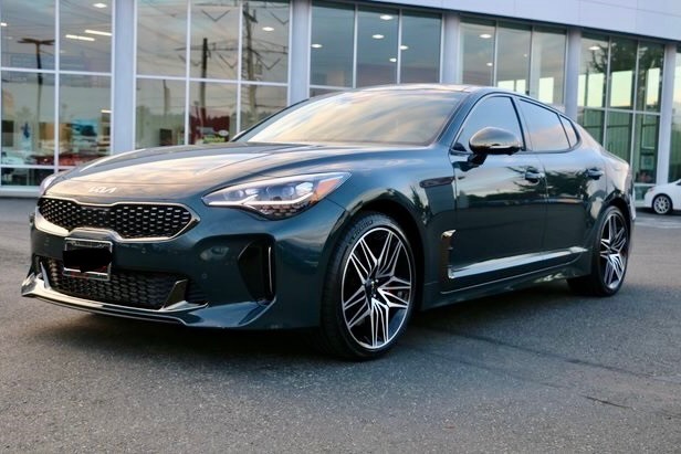 Photo of a green 2022 Kia Stinger viewed three-quarter front